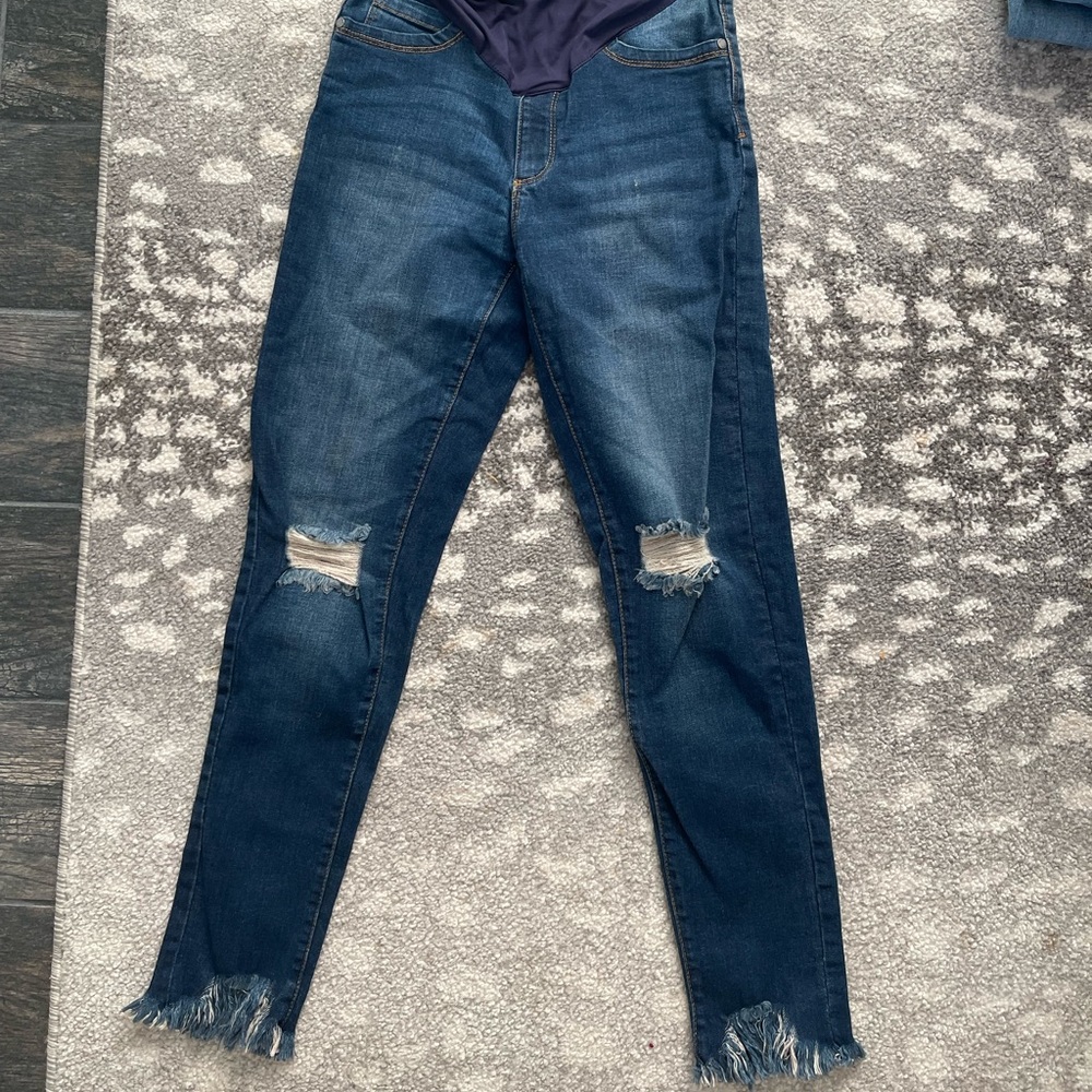 Pink blush maternity jeans